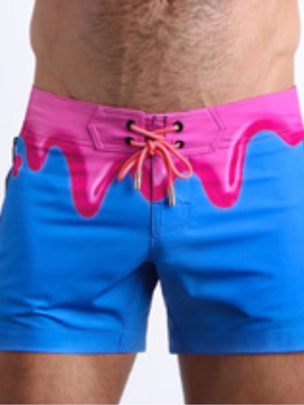 BANG Miami You Melt Me Flex Beach Swim Shorts Men’s Size Medium Pink Blue